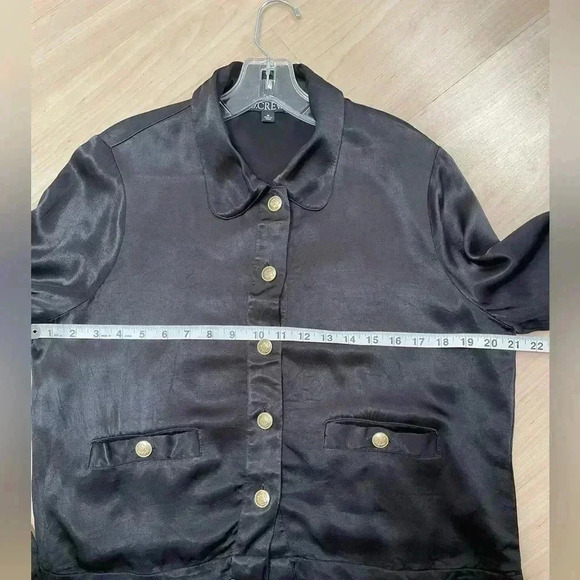 J Crew Lady Shirt-Jacket in Luster Crepe Black size Medium - Picture 3 of 9